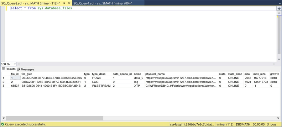 Azure SQL Managed Instance - Show default files sizes after CREATE DATABASE statement.