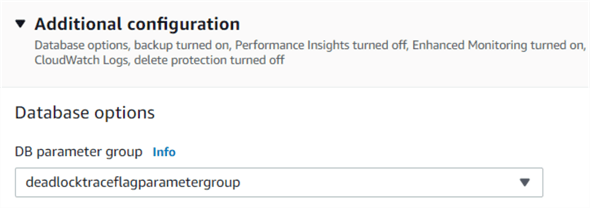 RDS configuration page