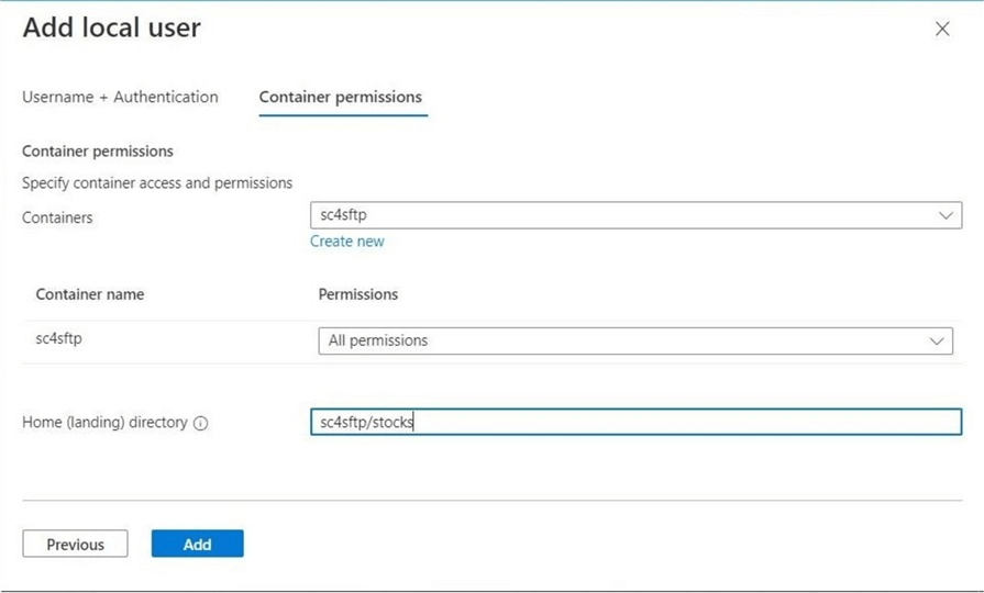 SFTP protocol for ABS - End adding stockuser. 