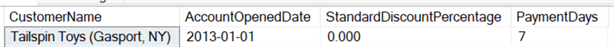 This screenshot shows the query output of the prepared SQL statement. It looks exactly like the output would be for an ad-hoc query.