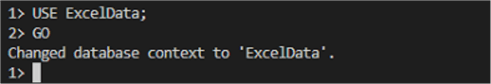 Selecting Database to use.
