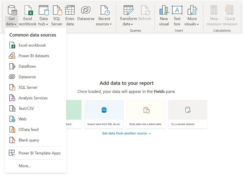 Power BI Desktop - Get data