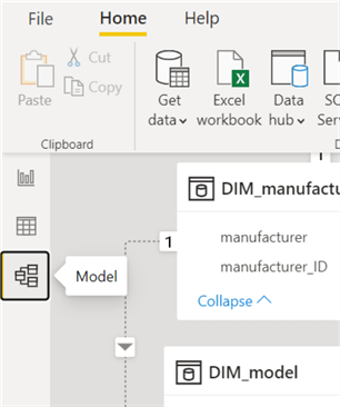 Power BI-model view