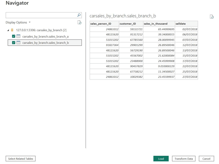 Load source into Power BI