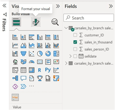 Formatting the visual