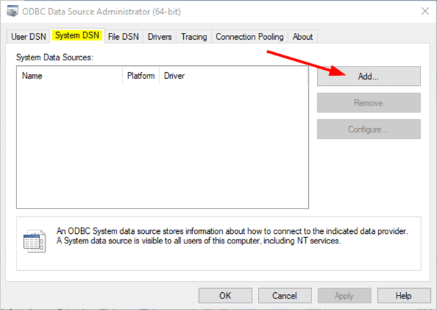 ODBC Data Source Administrator