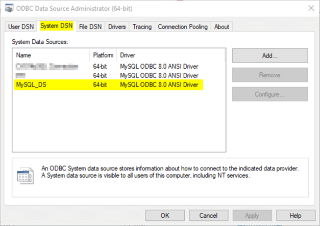 ODBC Data Source Administrator