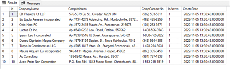 Result set from openquery select query