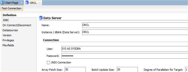 Data Server credentials