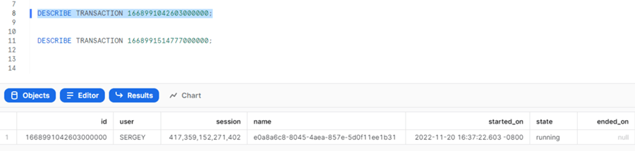 snowflake transactions