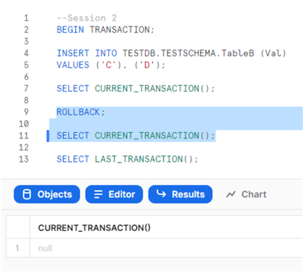 snowflake transactions