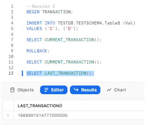 snowflake transactions