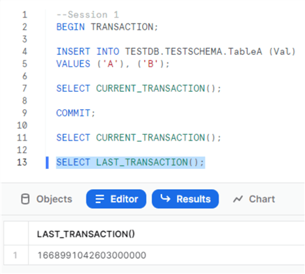snowflake transactions