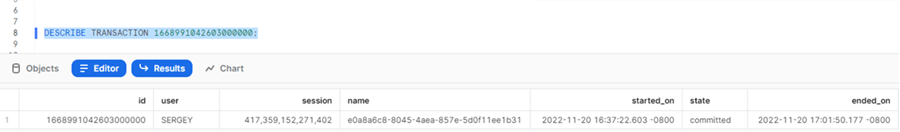 snowflake transactions