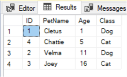 query results