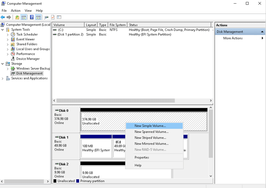 SQL Server with Compute engine-format disks-step2