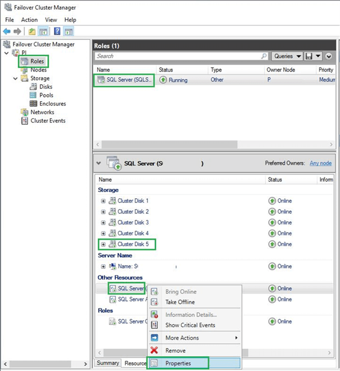 Add the Disk to the Dependencies for the SQL Service Resource
