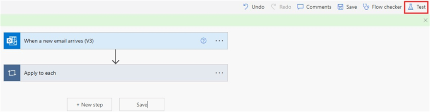 How to test the flow created