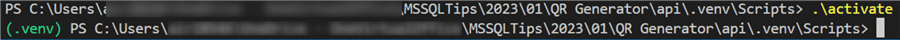 vs code terminal change activate env