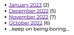 A very boring Archives list