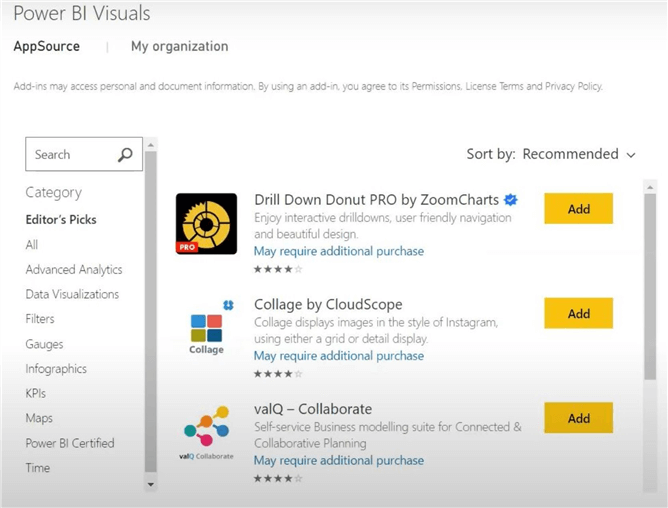 Power BI custom Visuals
