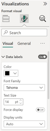 Data labels in chart