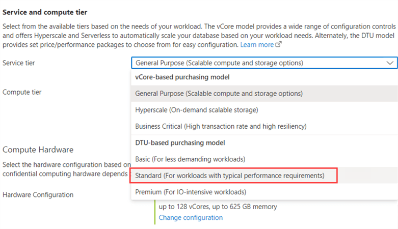 Service and computer tier configuration