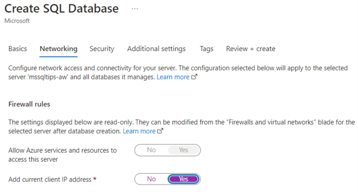 networking tab