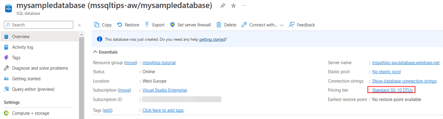 overview page database