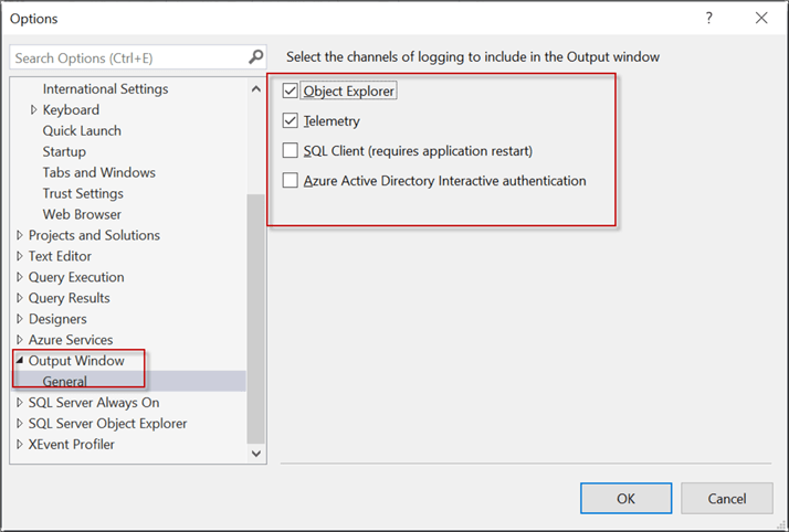 Output Window option