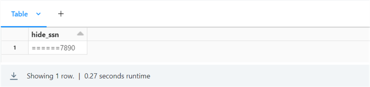 spark functions - sample use of mask_data() function.