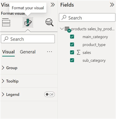 Visual formatting options