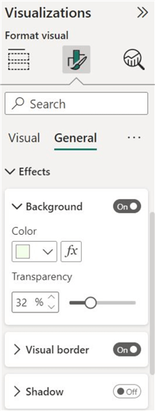 Effects customization options
