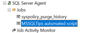 SQL Server Agent Jobs section