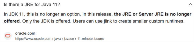 JRE 11 info