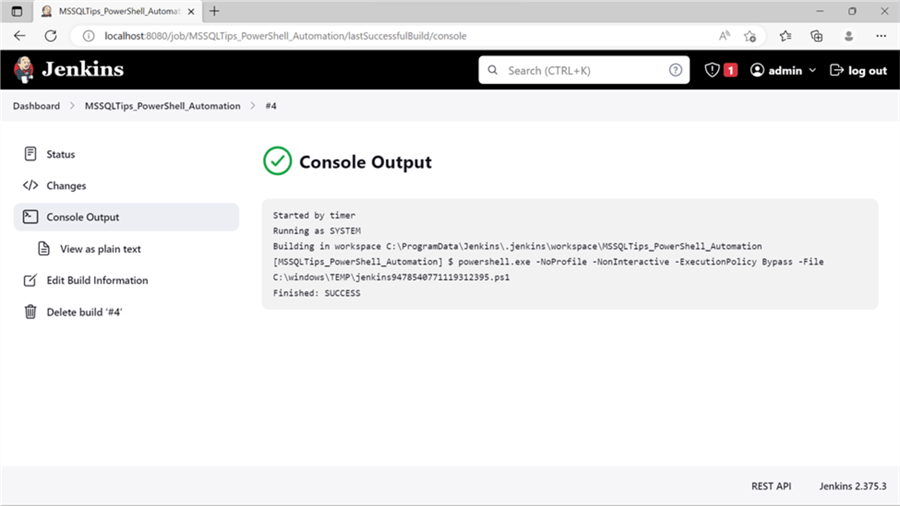 Jenkins - Console Output 3