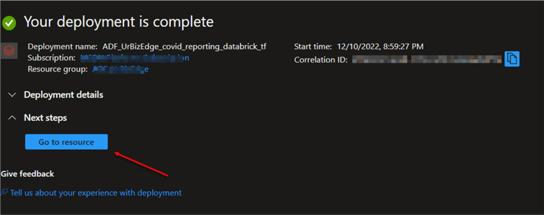 Azure Databricks | Deployment Complete