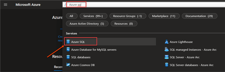 Azure SQL | Create