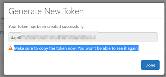 Copy created token