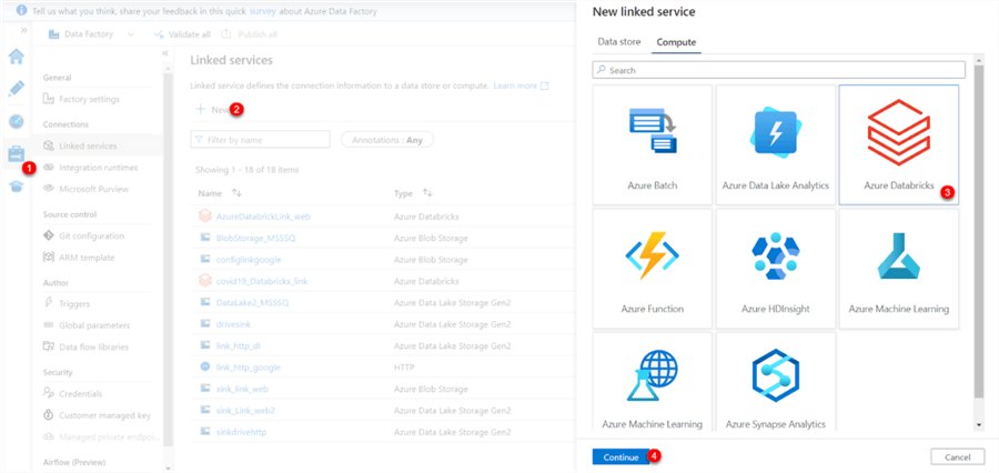 Manage linked services