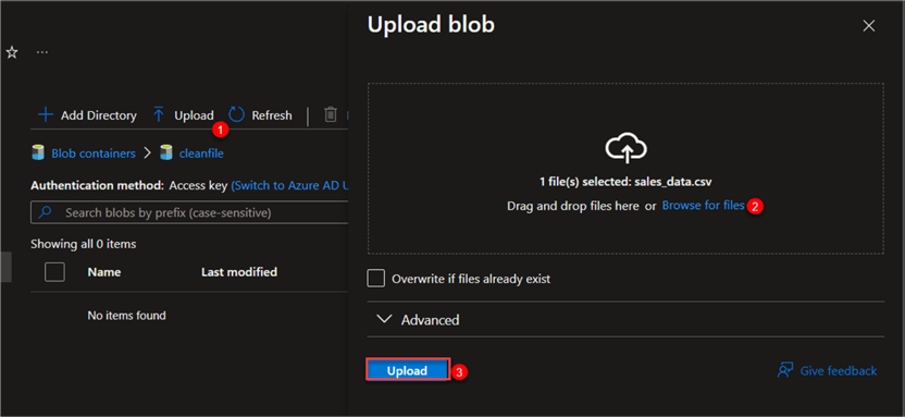 Upload data