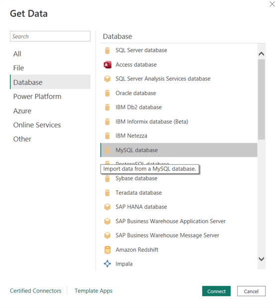 How to link MySQL database with Power BI 