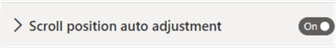 Scroll position auto adjustment