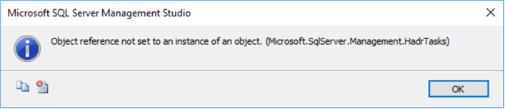 SSMS Error