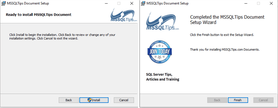 Figure 9 WixUI_InstallDir Dialogs 5 & 6