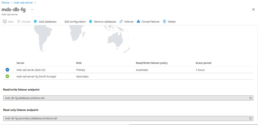Add eligible databases to failover group