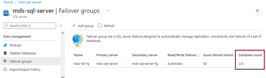 Check failover group