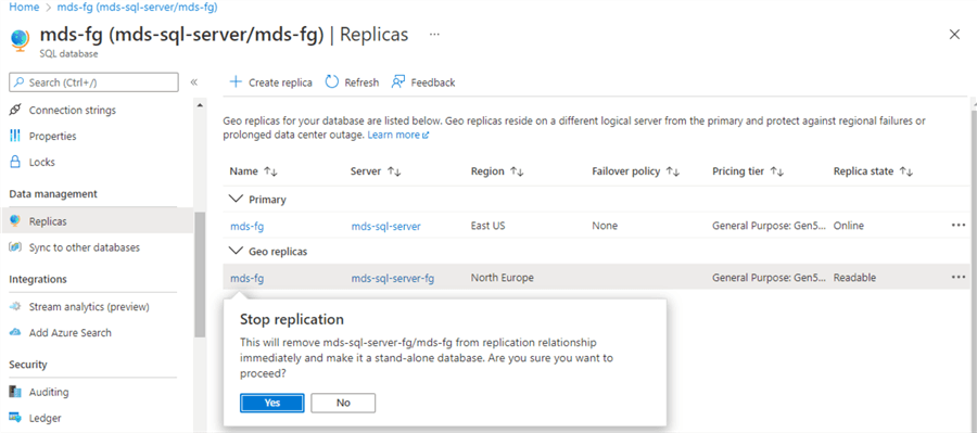 stop replication