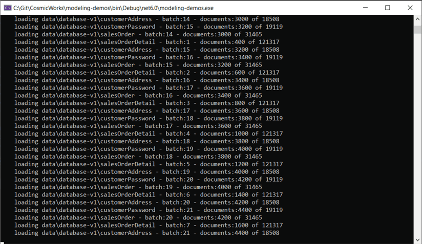 loading sample data through Visual Studio