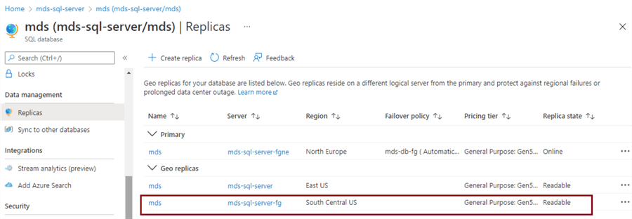 Verify geo replicas